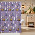 thumbnail image 2 of Erosebridal Bunny Shower Curtain 72Wx78L for Boys Girls, Purple Sewing Waterproof Bath Curtain, 2 of 5
