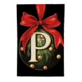 thumbnail image 2 of PHYHOO Christmas Ball Garden Flag Double Sided Burlap, Small Welcome Letter P Family Last Name Yard House Flag Outdoor Decoration White, 2 of 6