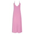 thumbnail image 4 of ZQUUVOU Women's Summer Dress Cotton Linen Strap Spaghetti Sleeveless V Neck Dress Pink,M, 4 of 6