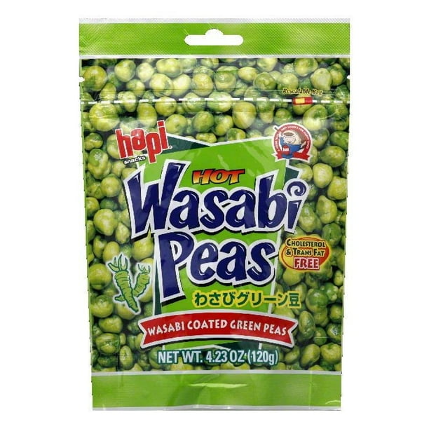 (3 Pack) Hapi Snacks Hot Wasabi Peas, 4.23 oz