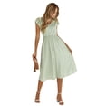 thumbnail image 3 of Vestido con Cuello en V y Mangas Abullonadas Verde Talla S, 3 of 10