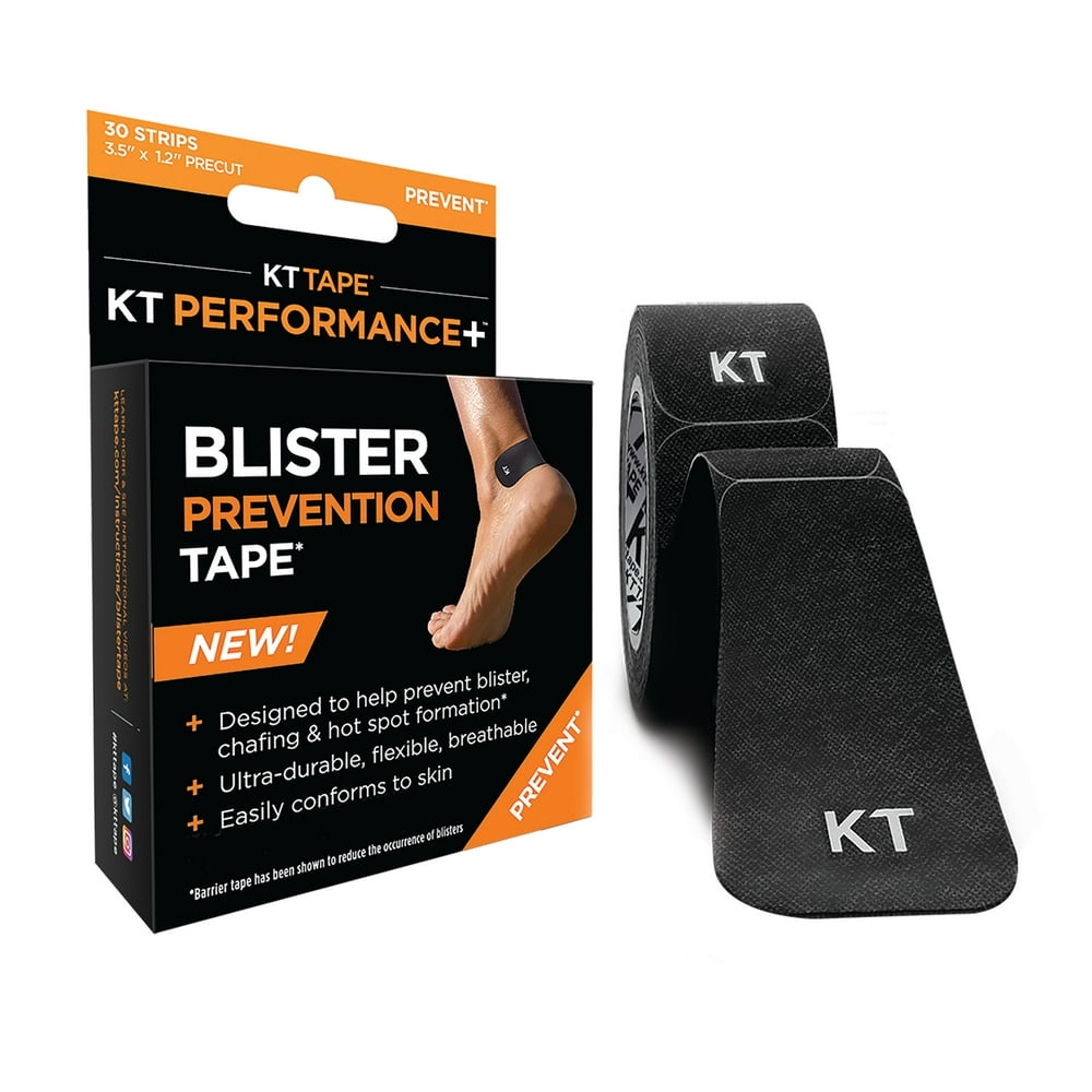 KT Tape Blister Prevention Tape Roll, Black, 30 Strips