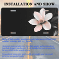 thumbnail image 3 of 1 Pcs 2D Flat License Plate Covers & Frames, Magnolia Flower For Decorative Front, Waterproof For Decoration Aluminum License Plate Covers & Frames Cover For Men Women, 12" X 6", 3 of 6