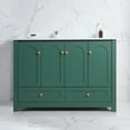 thumbnail image 3 of 48" Bathroom Vanities Sink Combo, Modern Bathroom Storage Cabinet with Two Drawers and Four Doors, Undermount Single Ceramic Sink, Green, 3 of 10