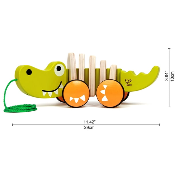 Hape, Walk-A-Long Crocodile Wooden Pull Along Toy, for Baby