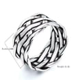 thumbnail image 2 of PAURO Men's Vintage Stainless Steel Braided Knot Eternity Wedding Band Statement Jewelry Silver Size 13, 2 of 5