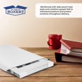 thumbnail image 6 of The Boxery 10.5" x 15.25" - Extra-Wide Gusseted White Poly Bubble Mailer Bags (75 Pack), Self-Seal, Water/Tear Resistant, Tear Strip, 4" Gusset Bottom for Bulkier Items, HDPE (#2), 6 of 6