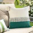 thumbnail image 3 of LR Home Fringe Festival Green Color Block Throw Pillow, 3 of 10