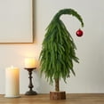 thumbnail image 2 of Mini Artificial Christmas Tree – 23.6in Tabletop Pine Tree for Home, Office, Desk, or Gift – Green Plastic Holiday Decoration with Noble Pine Design, 2 of 5