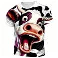 thumbnail image 4 of LILIYA Mens Cow Graphic T Shirt Geometric Printed Crew Neck Short Sleeve Casual Streetwear Fashion Tee Lightweight Daily Outfit Top, 4 of 4