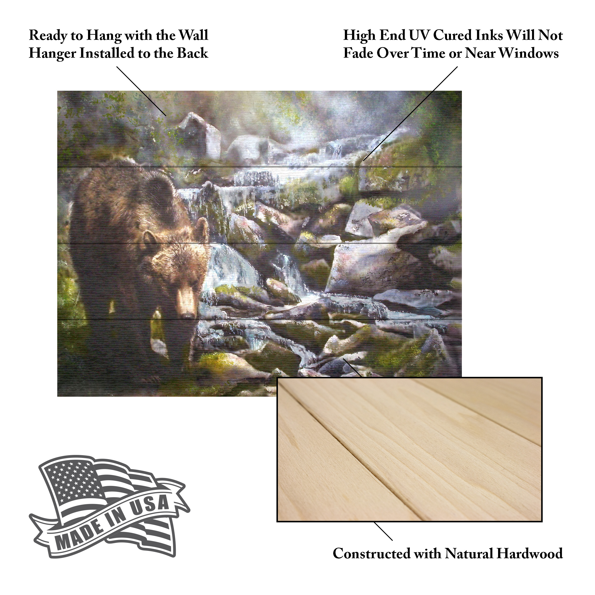 Murray Henderson Fine Art 'Bear 2' Wood Slat Art 12x16