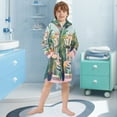 thumbnail image 5 of FORMRS Niños Bathrobe Unisex Hooded Robe Soft Plush Pajamas Sleepwear, Size 4-6T, Window Scene, 5 of 7