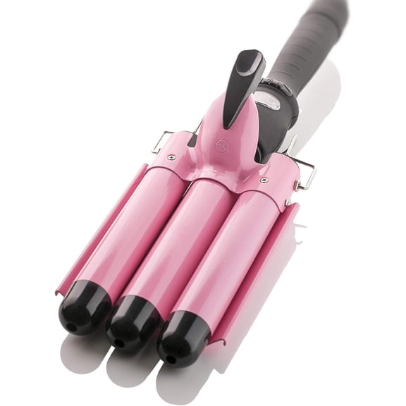 3 Barrel Ceramic Tourmaline Curling Iron, Quick Heat-Up & Digital Controls for Safe, Shiny Waves