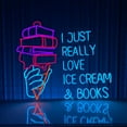 thumbnail image 2 of Craftnamesign I Just Really Love Ice Cream Book Neon Sign, Ice Cream Shop Decor, 2 of 4
