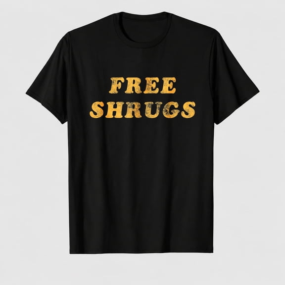 Mens Free Shrugs T Shirt Funny Introvert Hugs Sarcastic Novelty Graphic Tee