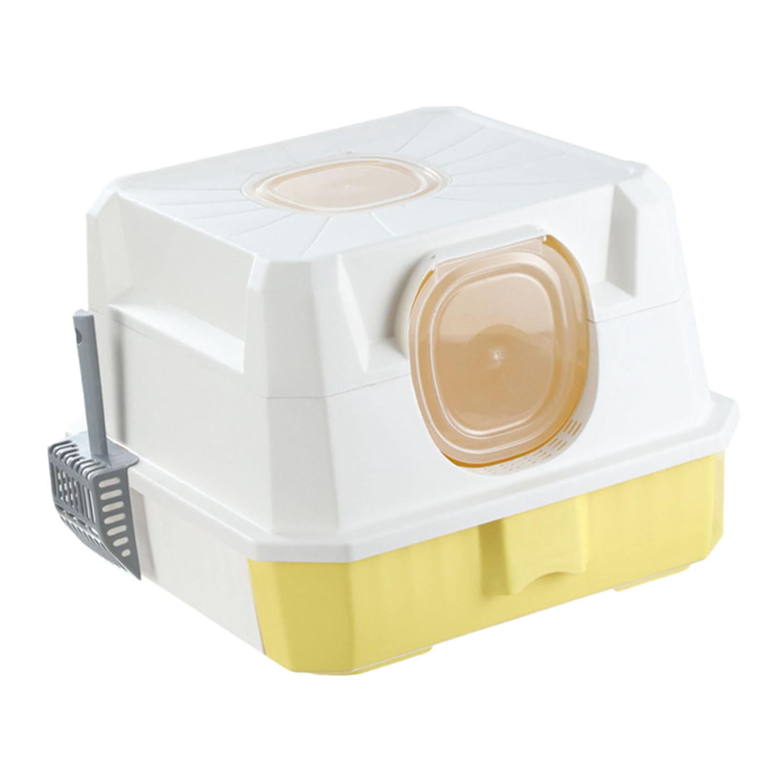 Bvdfgk Closed cat , removable cat toilet, prevent litter leakage, with , yellow