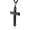 Black, variant on Religion Cross Lord's Prayer Stainless Steel Pendant Necklace Rolo Cable Wheat Chain
