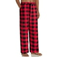 thumbnail image 2 of NIEWTR Mens Heavyweight Flannel Plaid Pajama Pants 100% Cotton Sleep Lounge Pant Drawstring Sleepwear with Pockets(A07-Red,S), 2 of 8
