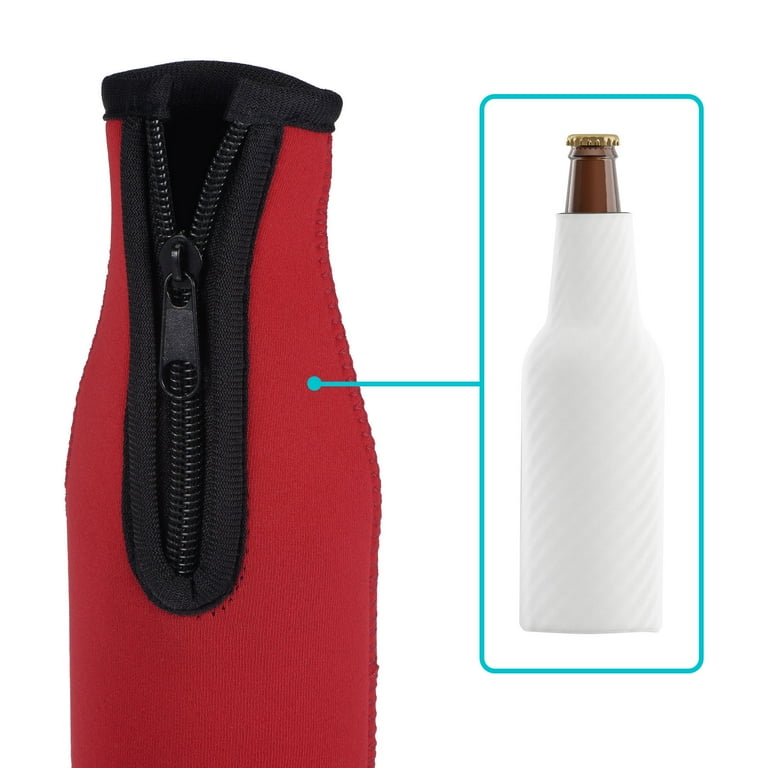 Beer Cooler Sleeve 2PCS 12oz 330ml Beer Bottle Sleeve Insulators Neoprene  Zip-Up Beer Bottle Jacket Anti-Slip Beer Bottle Cover for Bar Outdoor