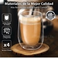 thumbnail image 2 of MAGMALIFE Vasos de Cristal Doble Pared De 400 ml (13.5 Onzas), Vidrio De Doble Fondo. Elegante Set de 4 Piezas, Ideal Para Capuchino, Vino o Jugo, Conservan la Temperatura de Bebidas Frías, 2 of 8