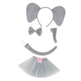 thumbnail image 2 of Disfraz de elefante para niños, ideal para fiestas de cumpleaños o como recuerdo de Año Nuevo. con falda de lazo rosa, 2 of 9