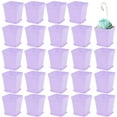 thumbnail image 1 of Zhuge Paquete de 24 macetas de plástico cuadradas para vivero, macetas de plástico de 3 pulgadas, maceta con bandeja y platillo para decoración de interiores,jardines y oficinas, color morado, 1 of 5