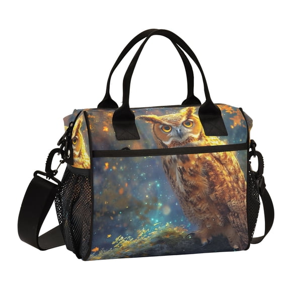 Owl Leaves Cooler Bag Lunch Bag Soft Cooler Cooling Tote Insulated Lunch Box for Adult Men Women