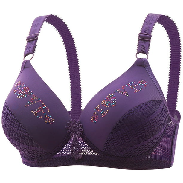 nsendm Female Underwear Adult Y Back Sports Bra Women Fashion Casual  Breathable Tube Top Bra Underwear without Steel Ring Gathering and Bra(Purple,  36) 
