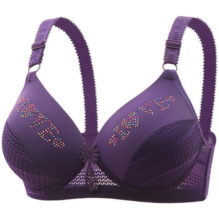CAICJ98 Lingerie for Women String Quick Dry Underwear Bras Size Fitness Running Large Shockproof Woman 42 Purple
