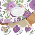 thumbnail image 3 of Elastic floral tablecloth with vibrant print, waterproof polyester fabric for 44-52 inch round tables, extra large size, 3 of 5