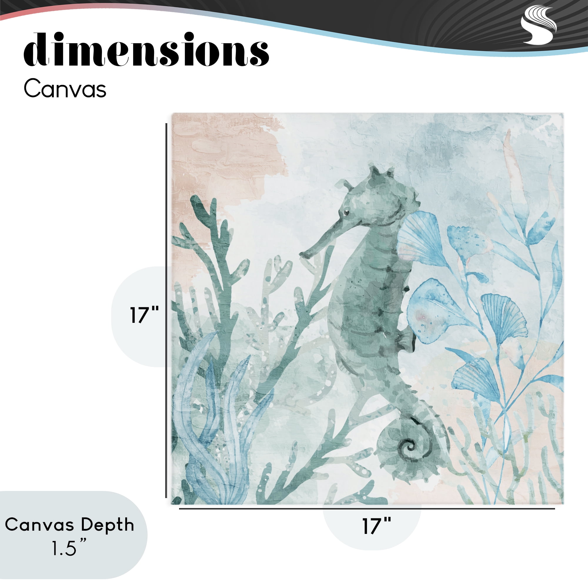 Stupell Industries Seahorse Sea Swim Canvas Wall Art, design by Kim Allen