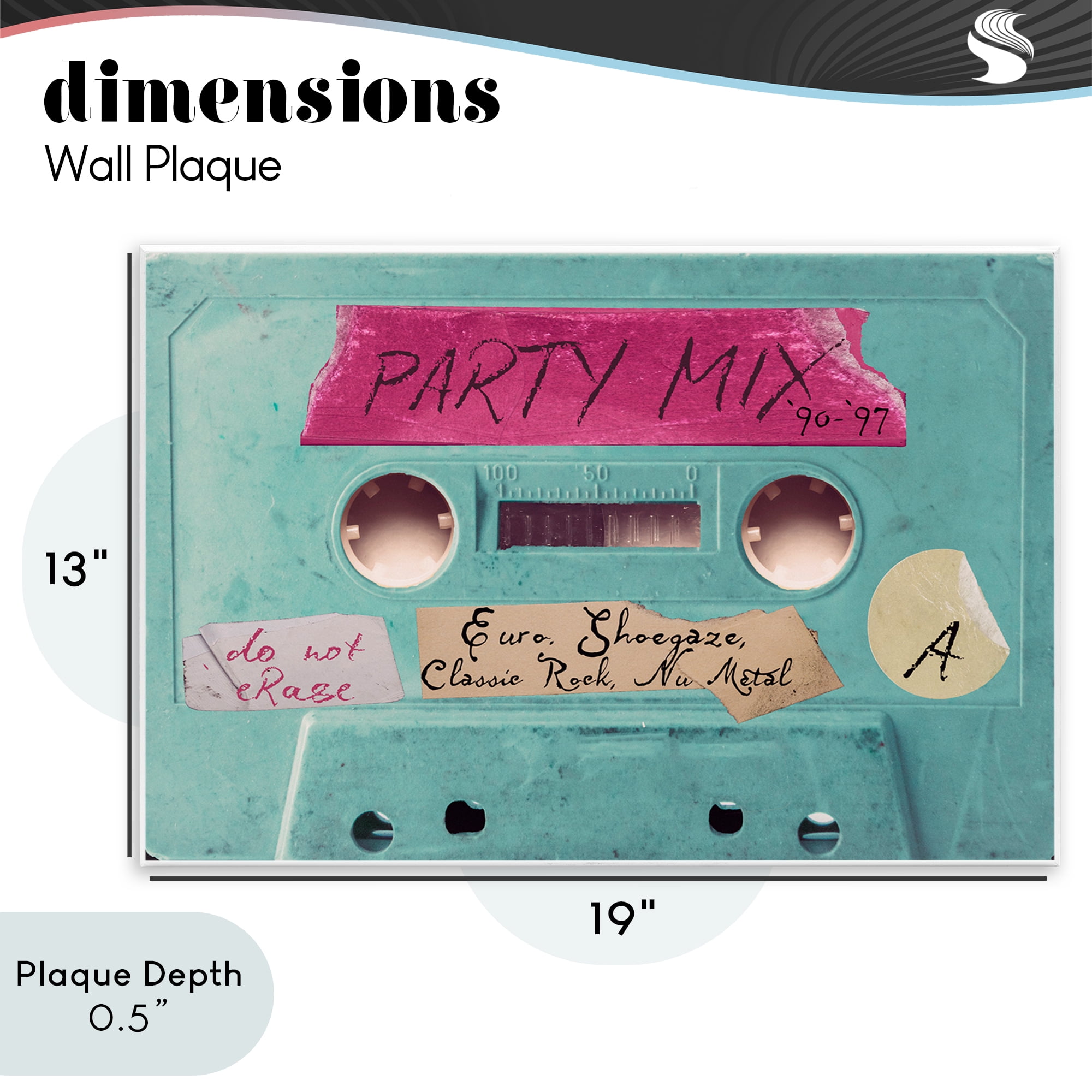 Stupell Industries Retro Party Mix Cassette Wall Plaque Art, design by Annabelle Hall