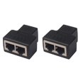 thumbnail image 1 of 2pcs 1 to 2 Ethernet LAN Cable Coupler RJ45 Network Splitter Connectors Adapter, 1 of 8