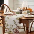 thumbnail image 4 of Fall Table Runner Thanksgiving Autumn Eucalyptus Leaves Table Runners Leaf Branch Linen Cotton Linen Dresser Scarf Kitchen Dining Table Decor for Fall Holiday Party Decor 13x72 Inch, 4 of 9
