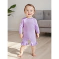 thumbnail image 5 of Miaouyo Infant Baby Girls Knit Fall Romper 0 3 6 9 12 Months Long Sleeve Crew Neck Solid Fall Jumpsuit Sweater, 5 of 9