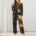 thumbnail image 2 of KLL Sunset Meditating Doberman Print Women's Long Sleeve Pajamas with Pants Sleepwear Loungewear 2 Set-Medium, 2 of 7