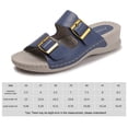 thumbnail image 2 of Sandalias de cuña de correa de doble hebilla sandalias de verano cómodas sandalias de vestimenta de punta abierta se deslizan para mujeres, 2 of 9
