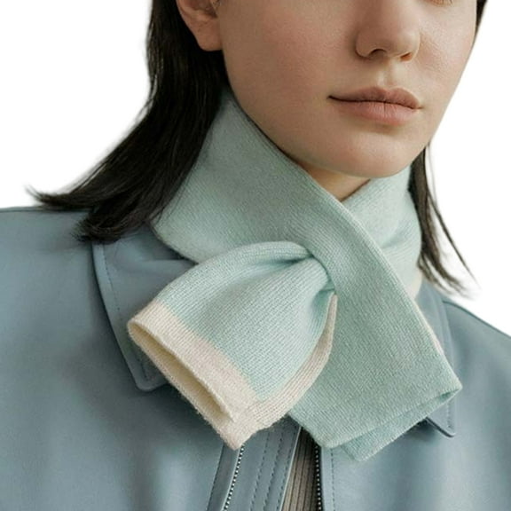 Aellinatey Female Neck Scarf Warm Knitted Short Scarf Soft Neck Gaiter for Indoor Office