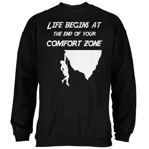 Comfort Zone Climbing Black Adult Sweatshirt - Small
