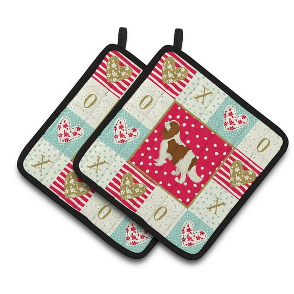 Cavalier Spaniel Love Pair of Pot Holders