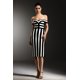 thumbnail image 1 of Vestido largo Bellabarnetten Perly con hombros descubiertos y rayas, 1 of 6