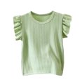thumbnail image 6 of OGLCCG Girls Ruffle Sleeve T Shirt Summer Casual Crewneck T-Shirts Lightweight Basic Tees Tops for Little Girls 0-12 Years, 6 of 7