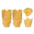 thumbnail image 1 of 200 Pcs Tazas de Hornear Tulipán Forros de Muffins de Papel Resistente a la Grasa para Bodas Cumpleaños, Naranja, 1 of 5