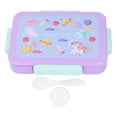 thumbnail image 2 of Fiambrera para Niños, Fiambrera Portátil, Contenedor de Almuerzo de Cafetería Conveniente para Niños, Apto para Microonda, Con utensilios, 2 of 7