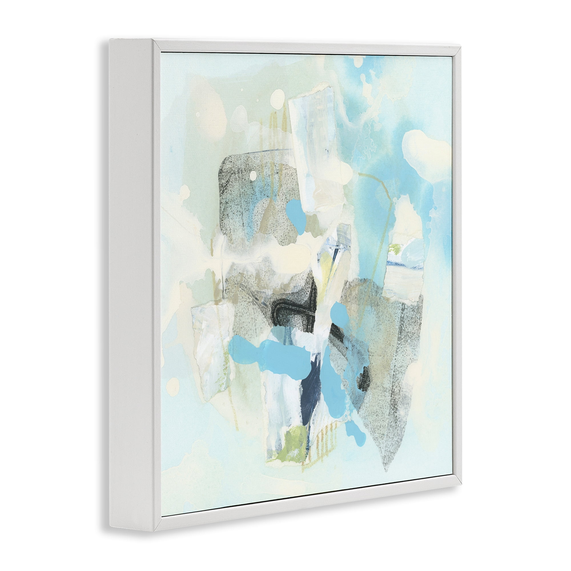 Stupell Industries Modern Paint Splash Abstract Abstract Painting White Framed Art Print Wall Art, 24 x 24