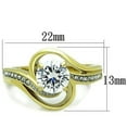 thumbnail image 2 of Womens Gold Rings Two-Tone IP Gold (Ion Plating) 316L Stainless Steel Ring with AAA Grade CZ in Clear TK1701, 2 of 4