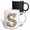 Multicolor, variant on 3drose, Pretty Watercolor Floral Monogram Letter S, 11oz Two-tone Black Mug