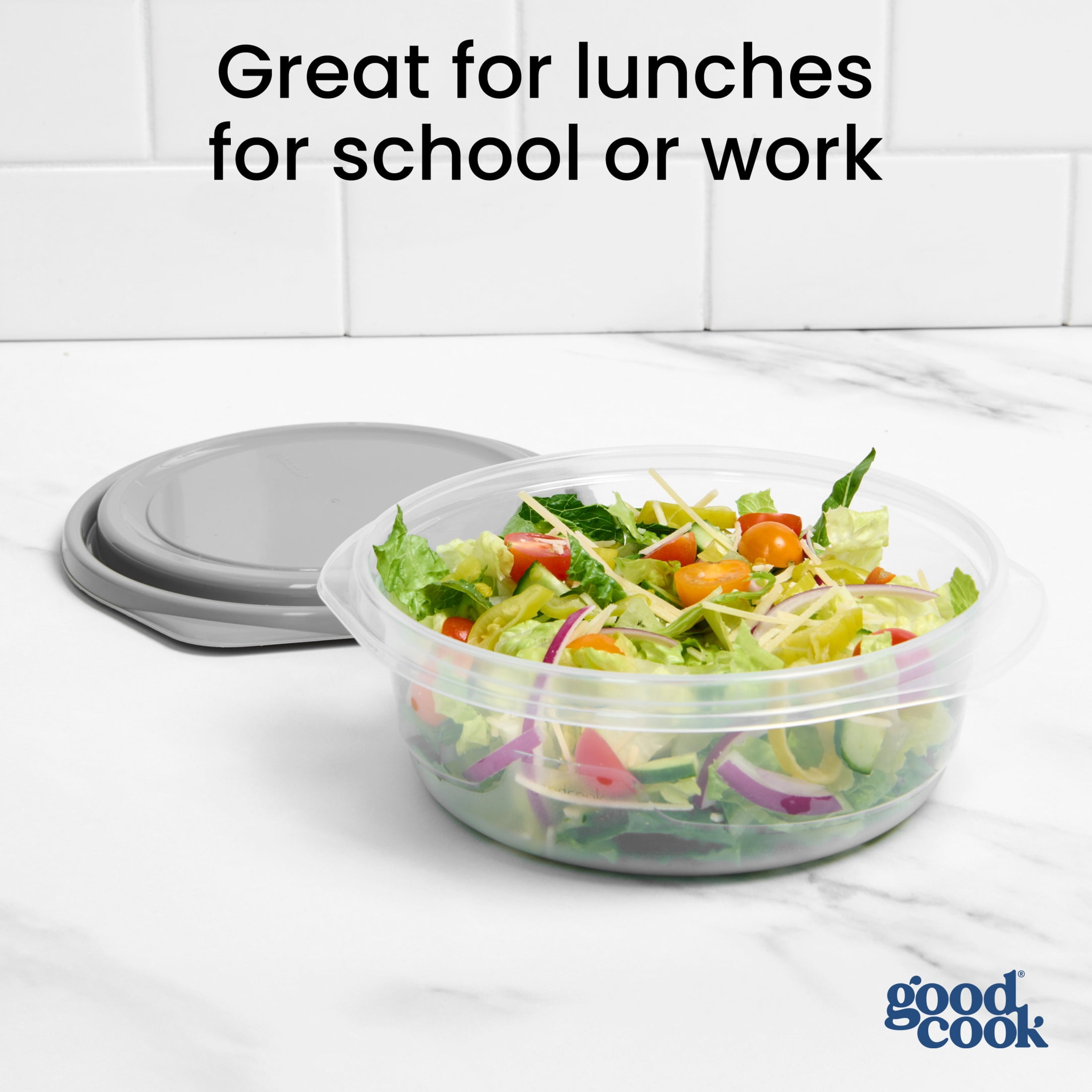 GoodCook Medium Bowl Food Storage Container 3 Pack, 5-Cup Capacity, BPA-Free, Dishwasher Safe