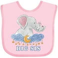thumbnail image 3 of Inktastic Big Sis Cute Elephants with Moon and Stars Girls Baby Bib, 3 of 4