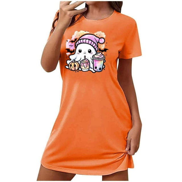 Camisón corto de talla grande para mujer, camisón de manga corta con estampado de pecho a la moda, camisón para mujer